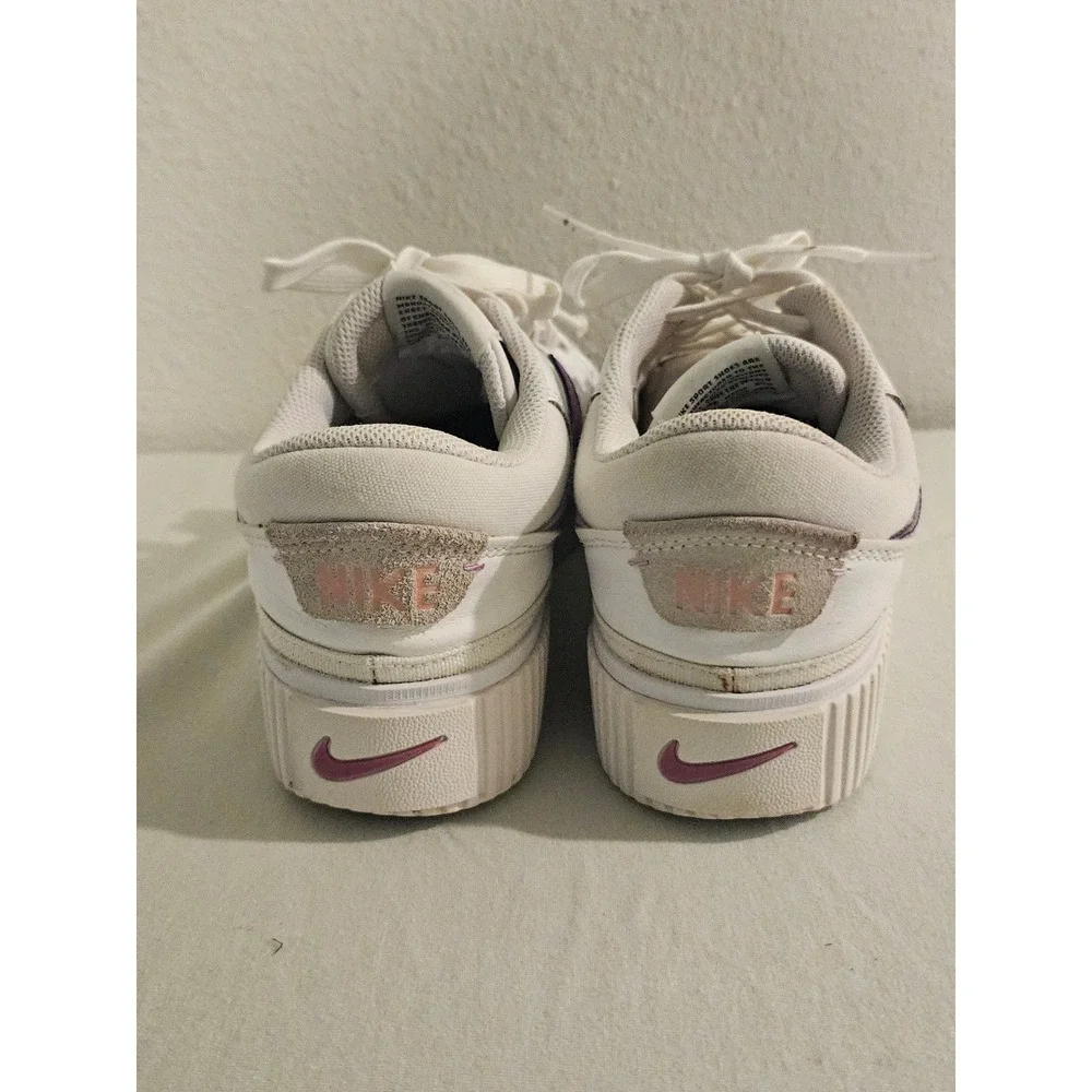 Nike Court Legacy Lift White Purple Platform Sneakers sz 8.5